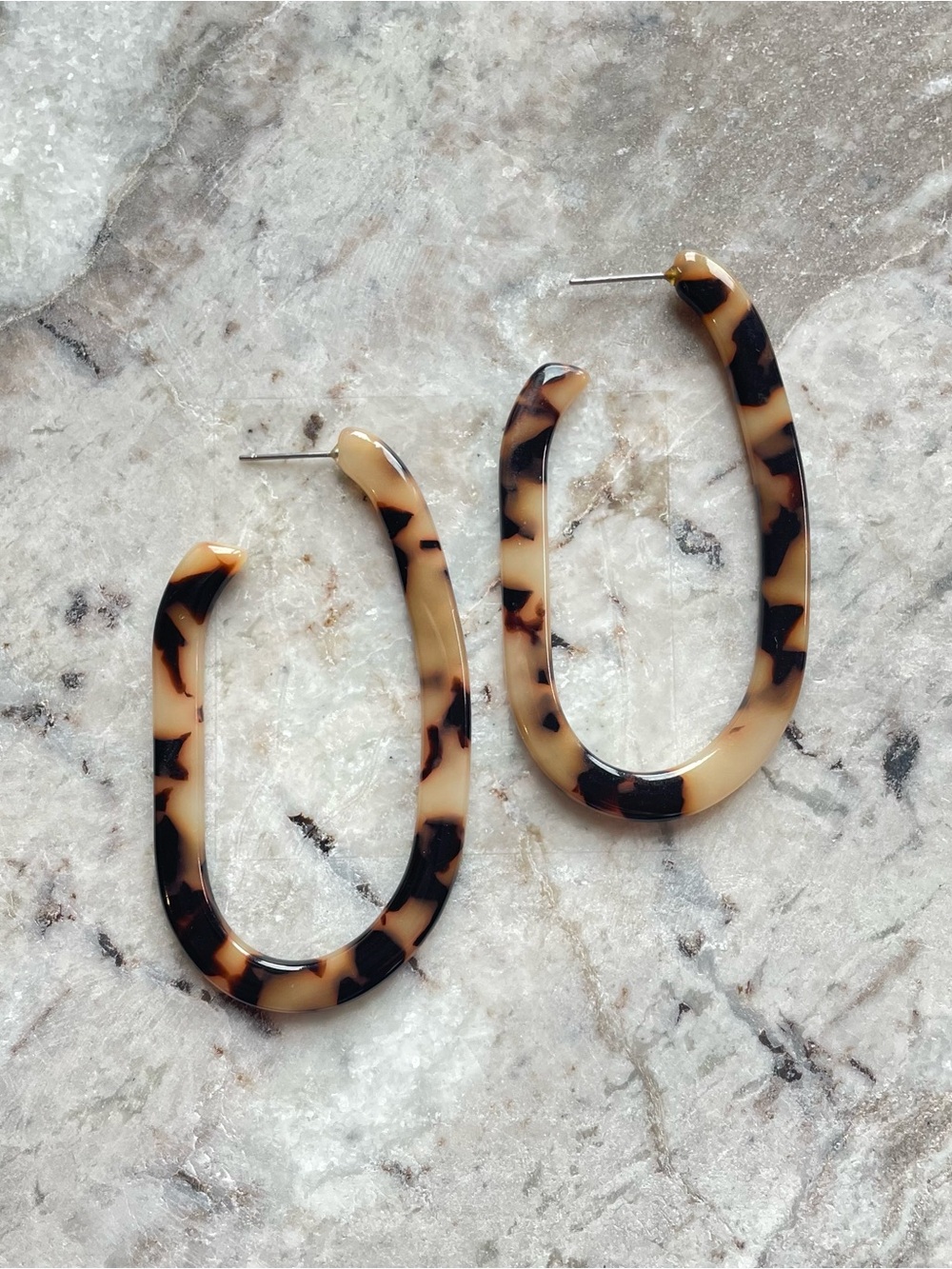 Machete Margot X blonde tortoise shell fine Italian acetate open hoop earrings